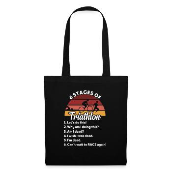 6 stages of triathlon Funny Triathlete - Tote Bag - black - Front
