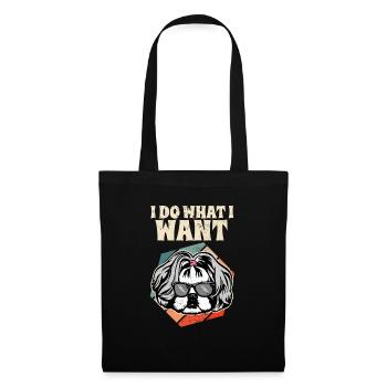 I Do What I Want Shih Tzu Vintage I Dog Lover - Tote Bag - black - Front