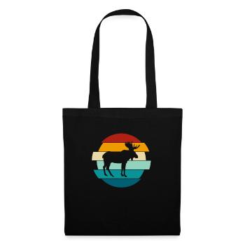 Retro Moose Vintage Moose Gift - Tote Bag - black - Front