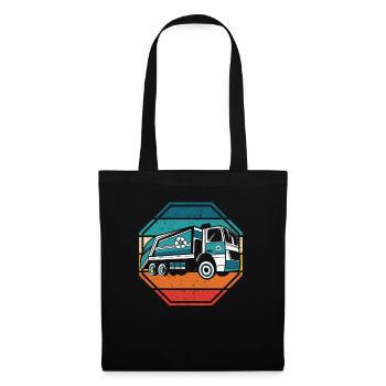 Garbage Truck Retro Waste Collector Garbage Truck Driver - Tote Bag - black - Front