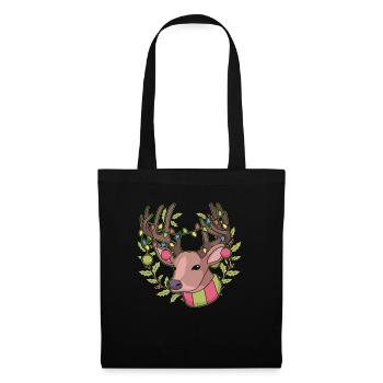 Reindeer Christmas Day Xmas Happy Holiday Santa - Tote Bag - black - Front