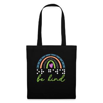 Soyez gentil Braille Conscience des aveugles malvoyants - Sac en tissu - noir - Devant