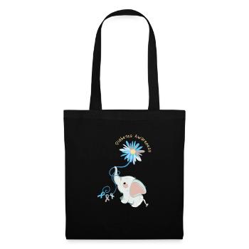 Diabetic I Elephant Sunflower I Diabetes Awareness - Tote Bag - black - Front