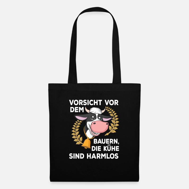 Landwirt Bauer Stall Kühe | Kuh - Stoffbeutel - Schwarz