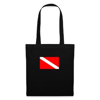 Taucherflagge Tauchen Flagge Taucher Geschenk - Stoffbeutel - Schwarz - Vorne