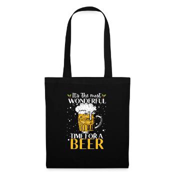 Its the most wonderful time for a beer christmas s - Stoffbeutel - Schwarz - Vorne