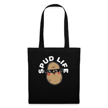 Spud Life Potato Vegan Root Vegetable Vegetarian - Tote Bag - black - Front