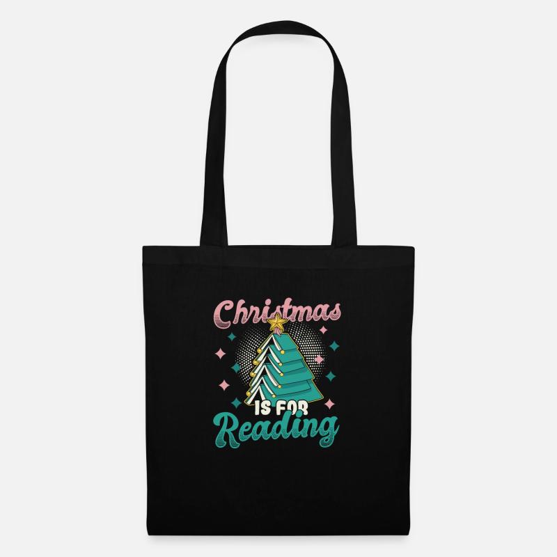 Christmas Is For Reading Books, Weihnachten - Stoffbeutel - Schwarz