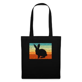 Retro Rabbit Vintage Lover Fluffy Pet Animal - Tote Bag - black - Front