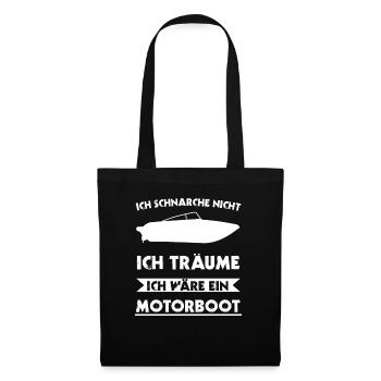Ich schnarche nicht Motorboot Boot Kapitän Yacht - Stoffbeutel - Schwarz - Vorne