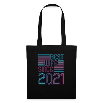 Meilleure épouse depuis 2021 1er anniversaire de mariage - Sac en tissu - noir - Devant