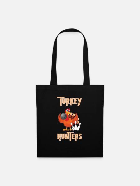 Turkey Hunters Bowler Bowling Thanksgiving - Stoffbeutel - Schwarz