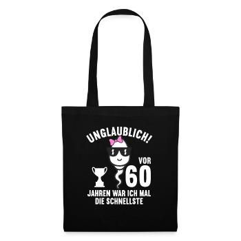 60 Jahre vor 60 Jahren schnellste 60. Geburtstag - Stoffbeutel - Schwarz - Vorne