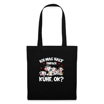 Ich mag halt einfach Kühe - Stoffbeutel - Schwarz - Vorne