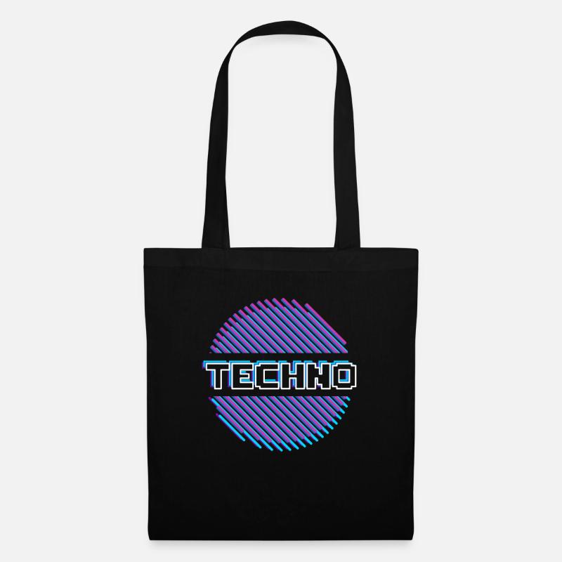 Techno Musik Raver Rave - Stoffbeutel - Schwarz