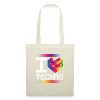 I Love Techno Music Raver - Tote Bag - nature - Front