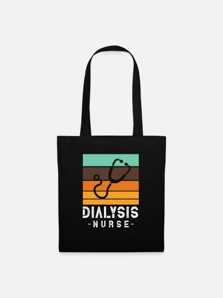 Infirmière pour une infirmière en dialyse - Sac en tissu - noir