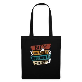 Bouldering Kletterer Geschenke Boulder Kletter - Stoffbeutel - Schwarz - Vorne