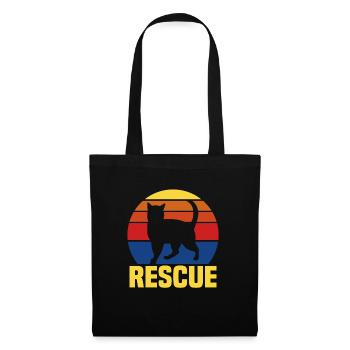 Cat Adoption | Cat Lover | Vintage Retro Sunset - Tote Bag - black - Front