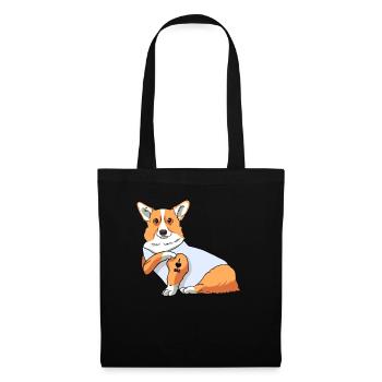 J’aime papa Tatouage Corgi Chien Fête des pères - Sac en tissu - noir - Devant