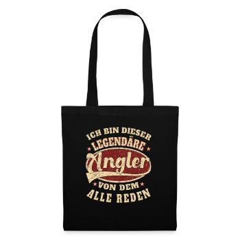 Angler ich bin dieser legendäre Angler - Stoffbeutel - Schwarz - Vorne