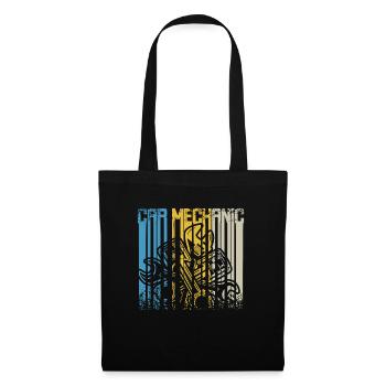 Mécanicien de voiture rétro vintage - Sac en tissu - noir - Devant