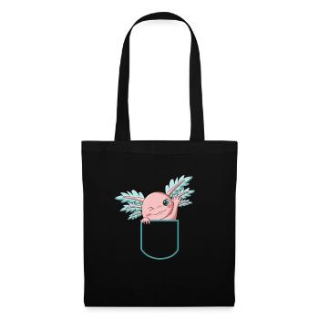 Axolotl Kawaii Lustige Mexikanische Axolotl - Stoffbeutel - Schwarz - Vorne