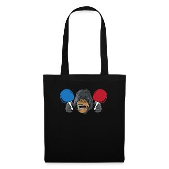 Tennis de table Singe Joueur de tennis de table Sport - Sac en tissu - noir - Devant