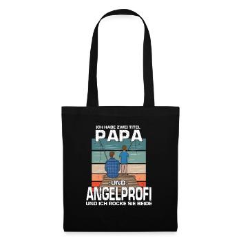 Kultiges Angler Fisch Papa Sportangler Angeln - Stoffbeutel - Schwarz - Vorne