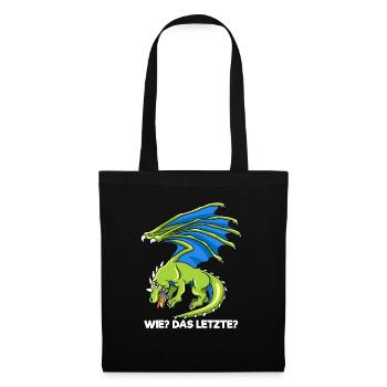 Drachen Wie Das Letzte Drache frisst Einhorn - Stoffbeutel - Schwarz - Vorne