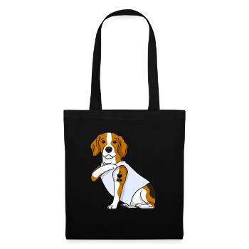 J’aime maman Tatouage Beagle Chien Fête des mères - Sac en tissu - noir - Devant