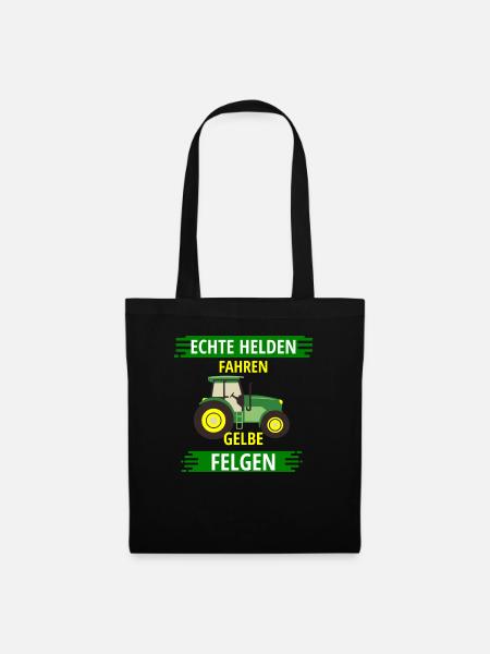 Landwirt Echte Helden fahren gelbe Felgen - Stoffbeutel - Schwarz