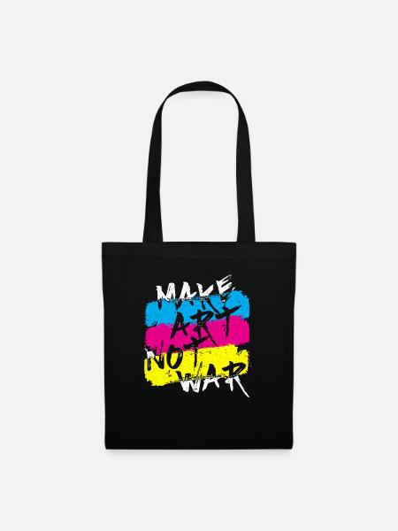 Make Art Not War Graffiti Spray Street Art Dessin - Sac en tissu - noir
