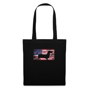 Dackelhund Dackel Hund Geschenk USA Flagge Amerika - Stoffbeutel - Schwarz - Vorne