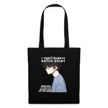Anime Teenager Junge guckt Anime - Stoffbeutel - Schwarz - Vorne