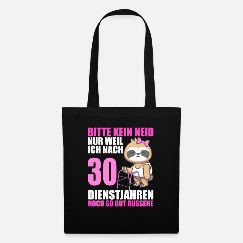 30 Jahre im Dienst 30 Jähriges Dienstjubiläum - Stoffbeutel - Schwarz
