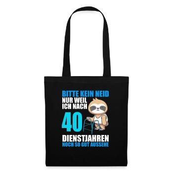 40 Jahre im Dienst 40 Jähriges Dienstjubiläum - Stoffbeutel - Schwarz - Vorne