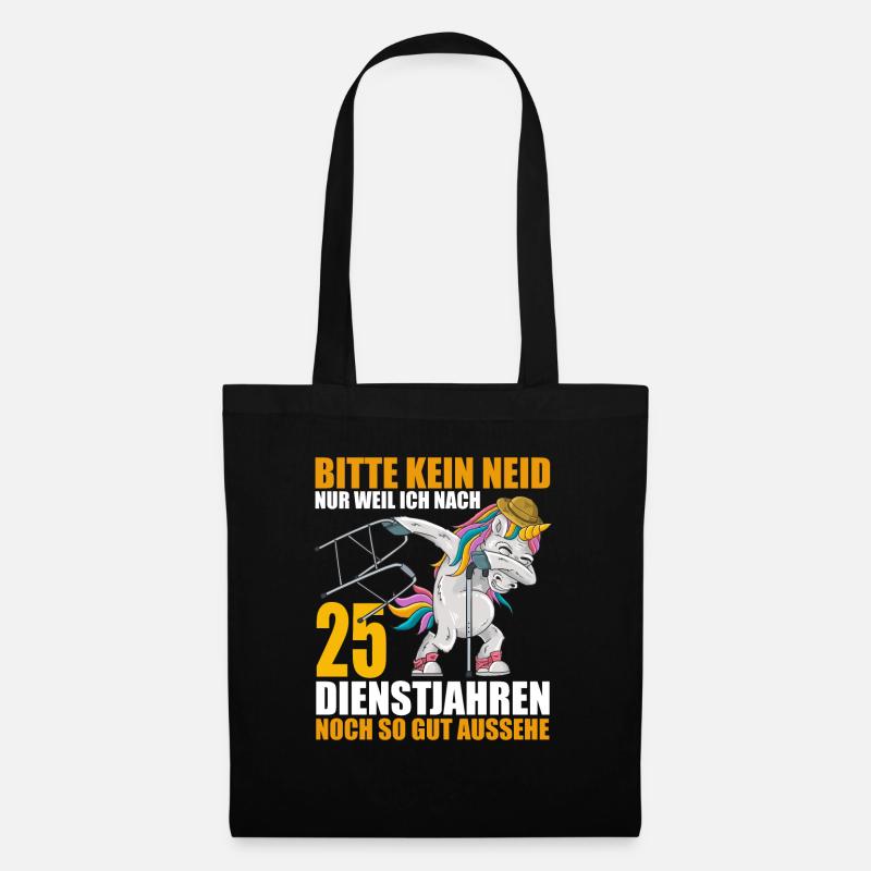 25 Jahre im Dienst 25 Jähriges Dienstjubiläum - Stoffbeutel - Schwarz