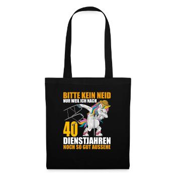 40 Jahre im Dienst 40 Jähriges Dienstjubiläum - Stoffbeutel - Schwarz - Vorne