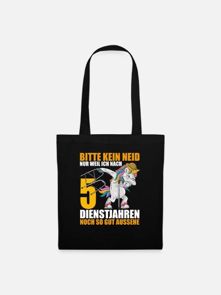 5 Jahre im Dienst 5 Jähriges Dienstjubiläum - Stoffbeutel - Schwarz