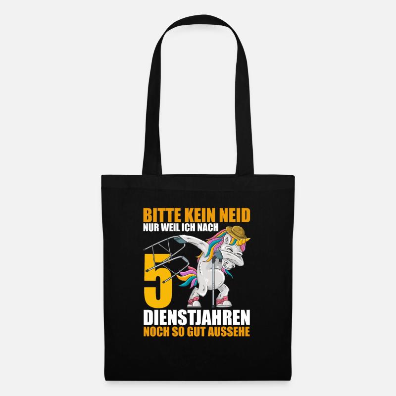 5 Jahre im Dienst 5 Jähriges Dienstjubiläum - Stoffbeutel - Schwarz