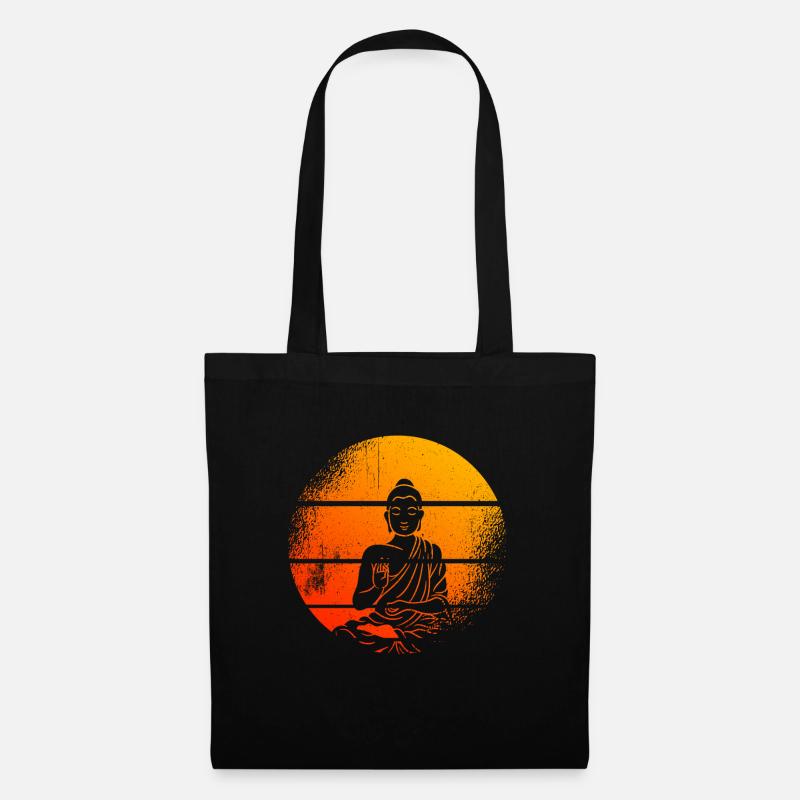 Meditierender Buddha-Statue Buddha - Stoffbeutel - Schwarz