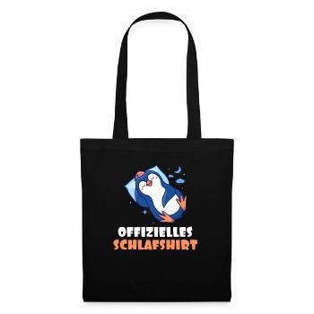 Pinguin Offizielles Schlafshirt Schlafanzug - Stoffbeutel - Schwarz - Vorne