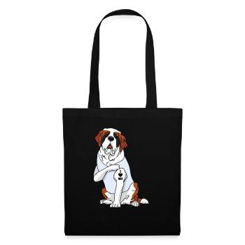J’aime papa Tatouage St. Bernard Chien Fête des pères - Sac en tissu - noir - Devant