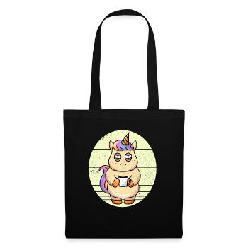 Coffee Unicorn Unicorn Holding A Coffee Cup - Tote Bag - black - Front