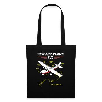 RC Plane Remote Controlled Model Funny Diagram - Tote Bag - black - Front