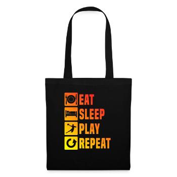 Handball Kinder Eat Sleep Handball Repeat - Stoffbeutel - Schwarz - Vorne