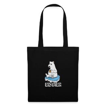 Eisbier Eisbär Bier Geschenk - Stoffbeutel - Schwarz - Vorne