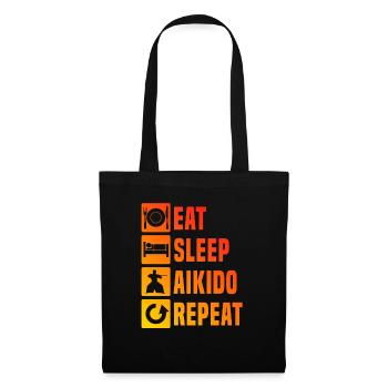 Eat Sleep Aikido Repeat Aikido Fighter Men Young - Tote Bag - black - Front