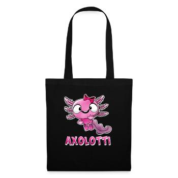 Axolotti Axolotl Mädchen - Stoffbeutel - Schwarz - Vorne